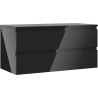 Mexen Orio Badezimmerschrank 100 cm mit Waschtischplatte, 2 Schubladen, schwarz glänzend - 91A10-10047-2-BFFC70
