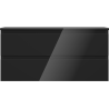 Mexen Orio Badezimmerschrank 100 cm mit Waschtischplatte, 2 Schubladen, schwarz glänzend - 91A10-10047-2-BFFC70