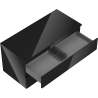 Mexen Orio Badezimmerschrank 100 cm mit Waschtischplatte, 2 Schubladen, schwarz glänzend - 91A10-10047-2-BFFC70
