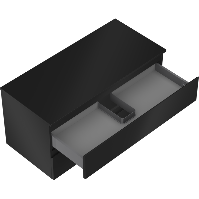 Mexen Orio Badezimmerunterschrank 100 cm mit Platte, 2 Schubladen, schwarz matt - 91A10-10047-2-BFFC71