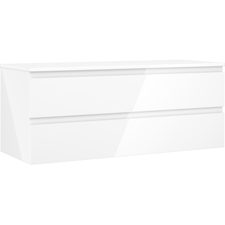 Mexen Orio Badezimmer-Unterschrank 120 cm mit Platte, 2 Schubladen, weiß glänzend - 91A10-12047-2-BFFC00