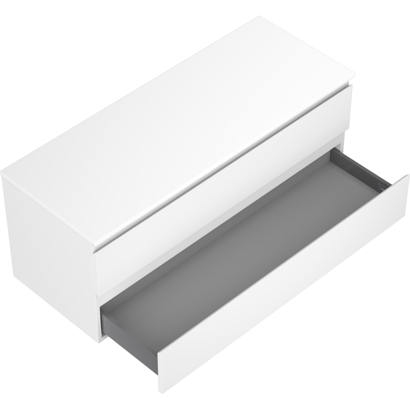 Mexen Orio Badezimmerschrank mit Waschtisch 120 cm mit Arbeitsplatte, 2 Schubladen, weiß matt - 91A10-12047-2-BFFC01