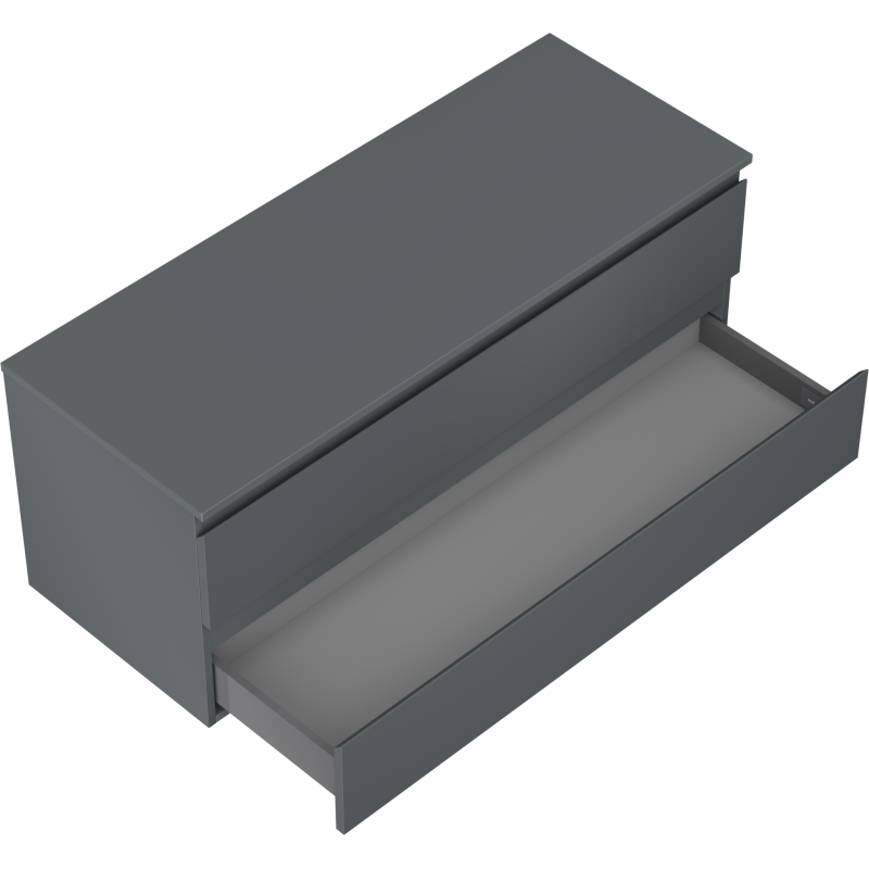Mexen Orio Badezimmer-Unterschrank 120 cm mit Arbeitsplatte, 2 Schubladen, Graphit matt - 91A10-12047-2-BFFC66