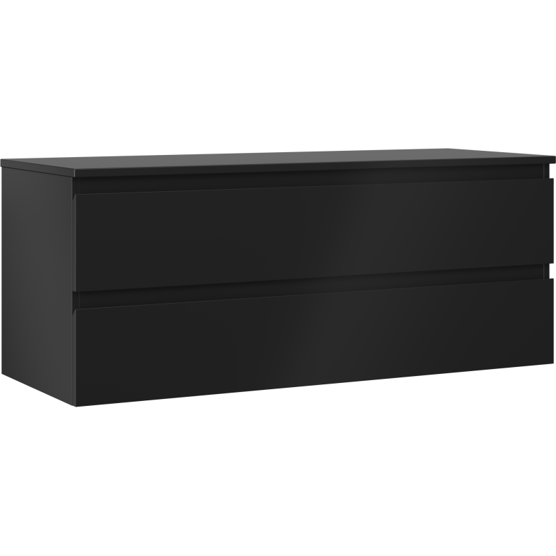Mexen Orio Badezimmerschrank für Waschbecken 120 cm mit Arbeitsplatte, 2 Schubladen, schwarz matt - 91A10-12047-2-BFFC71