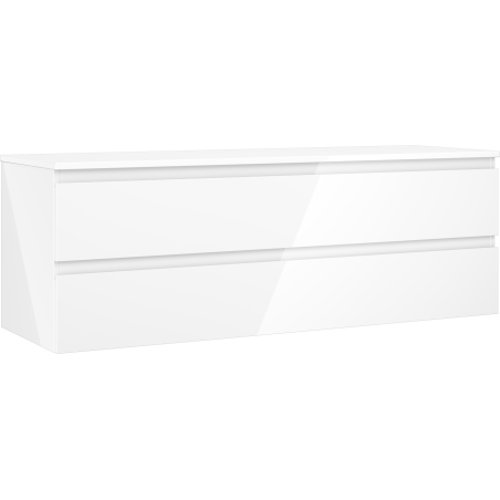 Mexen Orio Badezimmerunterschrank 140 cm mit Arbeitsplatte, 2 Schubladen, weiß glänzend - 91A10-14047-2-BFFC00