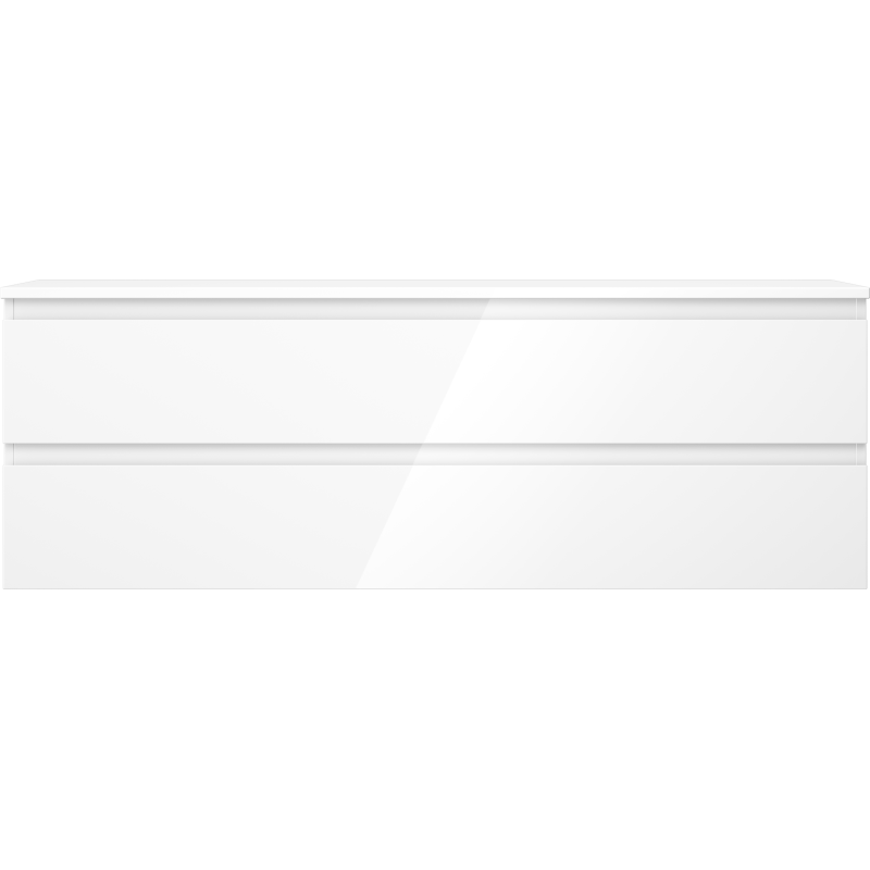 Mexen Orio Badezimmerunterschrank 140 cm mit Arbeitsplatte, 2 Schubladen, weiß glänzend - 91A10-14047-2-BFFC00