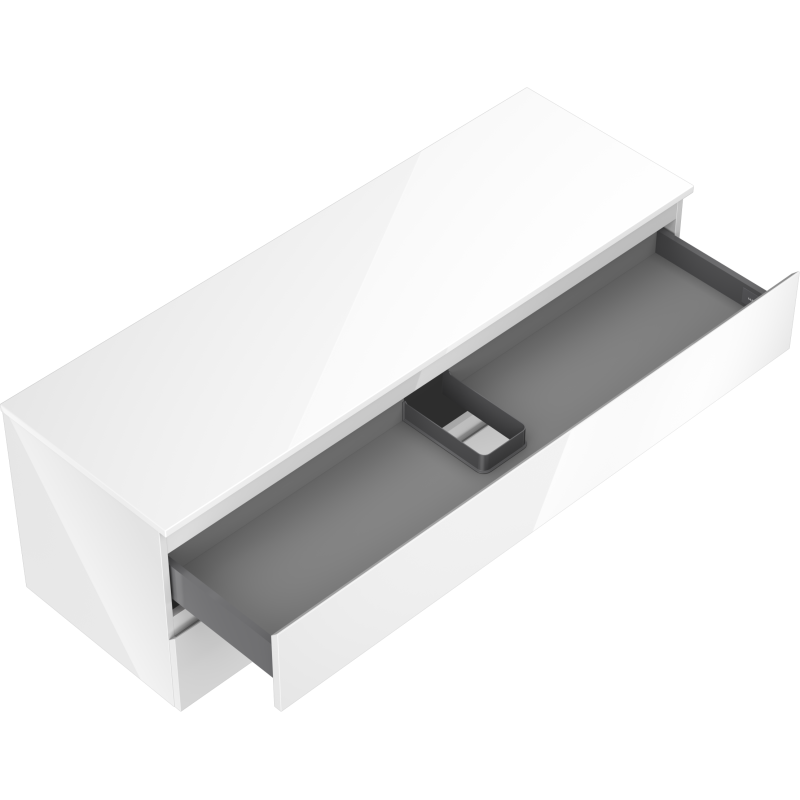 Mexen Orio Badezimmerunterschrank 140 cm mit Arbeitsplatte, 2 Schubladen, weiß glänzend - 91A10-14047-2-BFFC00