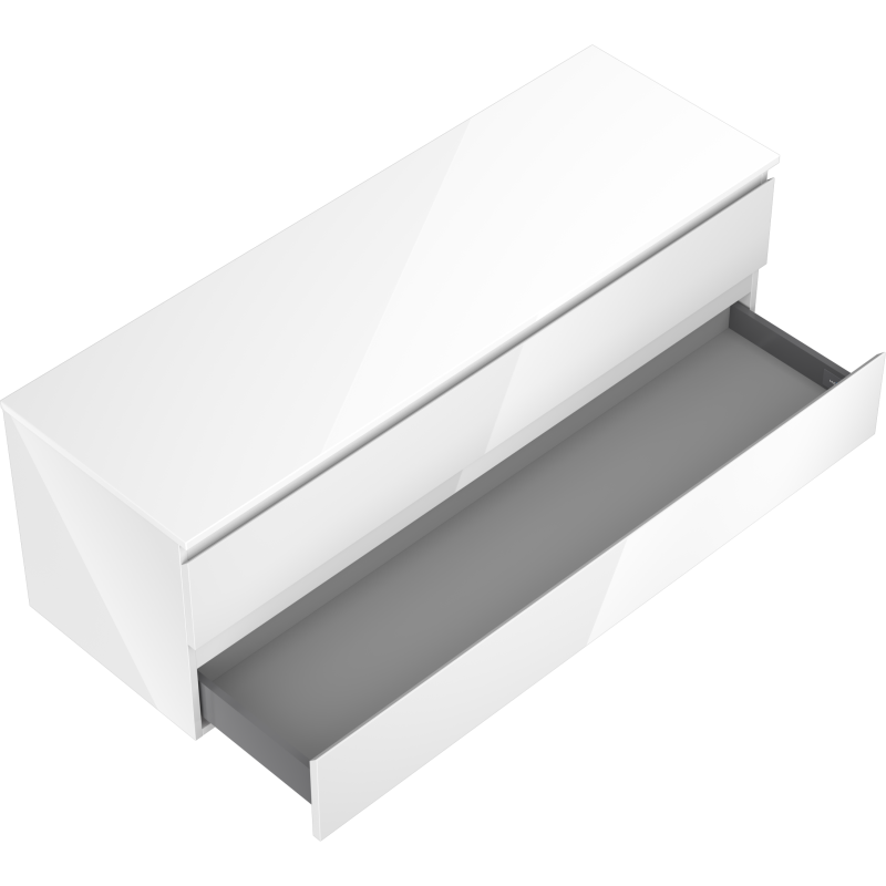 Mexen Orio Badezimmerunterschrank 140 cm mit Arbeitsplatte, 2 Schubladen, weiß glänzend - 91A10-14047-2-BFFC00