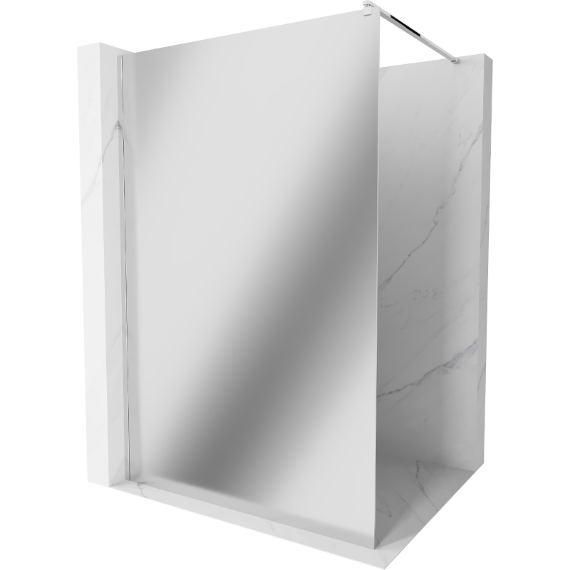 Mexen Kioto Duschwand Walk-in 80 x 200 cm, Spiegel 8 mm, Chrom - 800-080-101-01-50