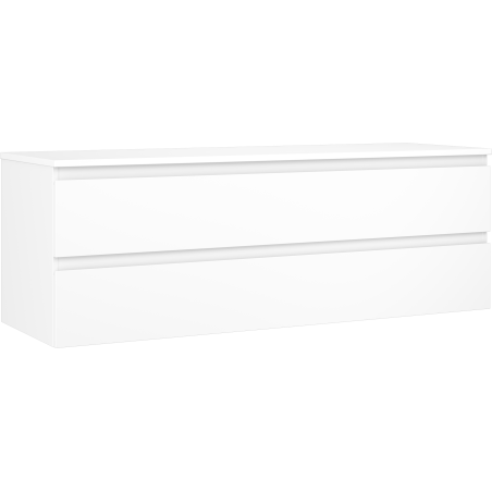 Mexen Orio Badezimmerschrank unter Waschbecken 140 cm mit Arbeitsplatte, 2 Schubladen, weiß matt - 91A10-14047-2-BFFC01