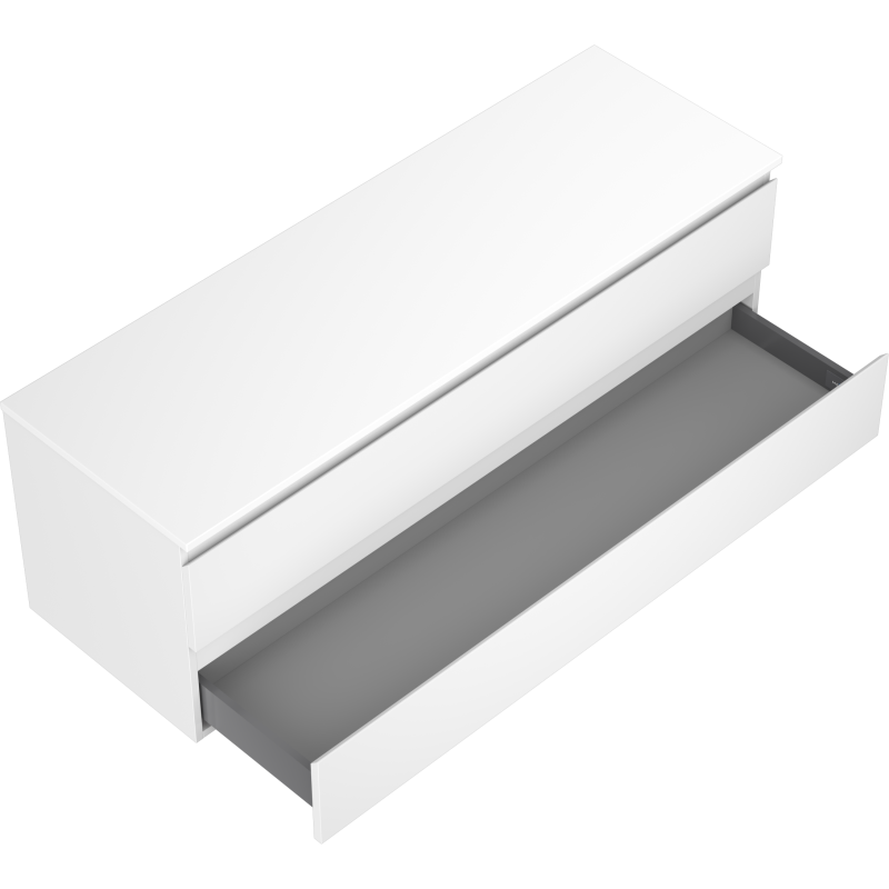 Mexen Orio Badezimmerschrank unter Waschbecken 140 cm mit Arbeitsplatte, 2 Schubladen, weiß matt - 91A10-14047-2-BFFC01