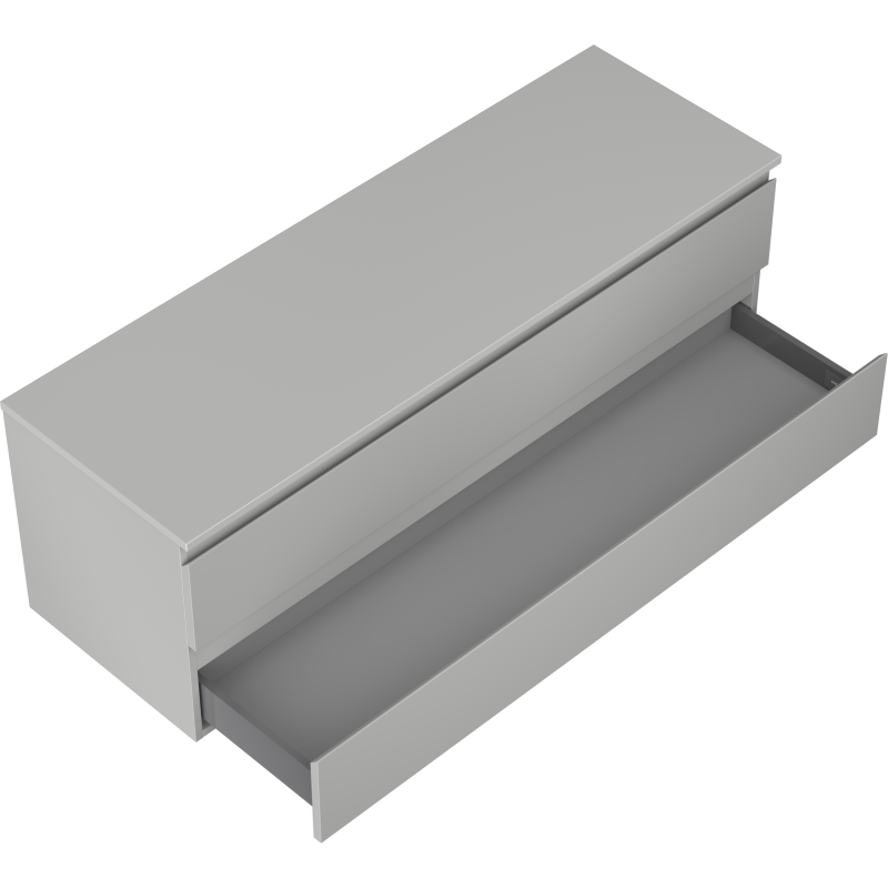 Mexen Orio Badezimmerschrank mit Waschtischplatte 140 cm, 2 Schubladen, grau matt - 91A10-14047-2-BFFC62
