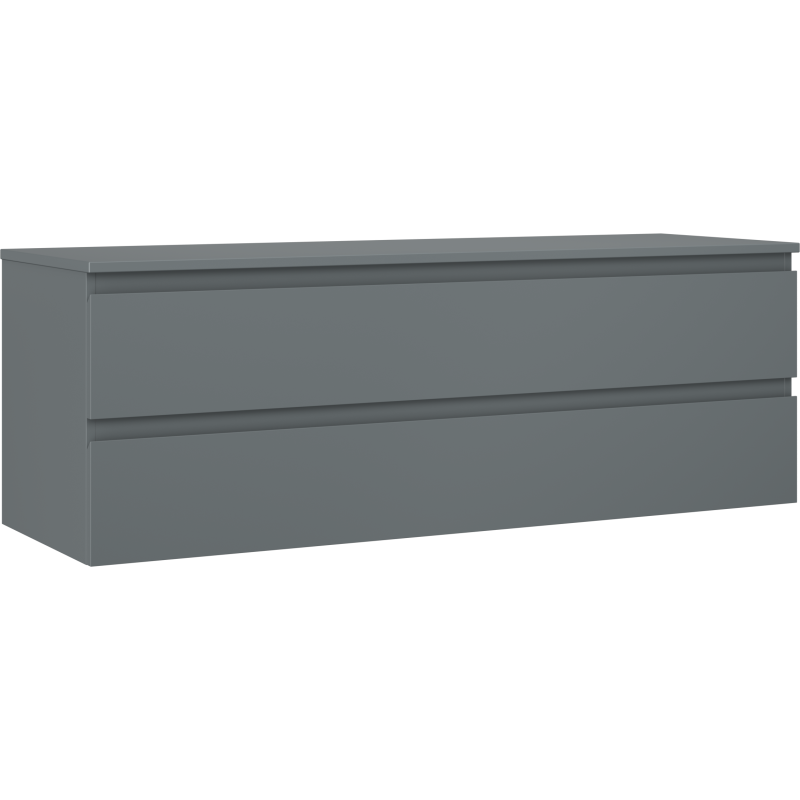 Mexen Orio Badezimmerschrank 140 cm mit Arbeitsplatte, 2 Schubladen, matt Graphit - 91A10-14047-2-BFFC66