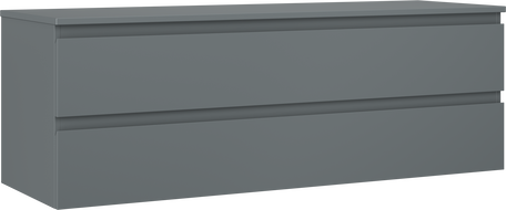 Mexen Orio Badezimmerschrank 140 cm mit Arbeitsplatte, 2 Schubladen, matt Graphit - 91A10-14047-2-BFFC66