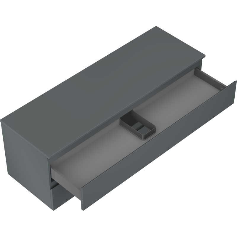Mexen Orio Badezimmerschrank 140 cm mit Arbeitsplatte, 2 Schubladen, matt Graphit - 91A10-14047-2-BFFC66