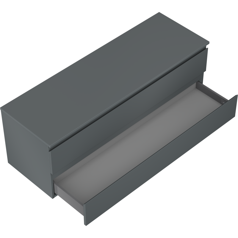 Mexen Orio Badezimmerschrank 140 cm mit Arbeitsplatte, 2 Schubladen, matt Graphit - 91A10-14047-2-BFFC66