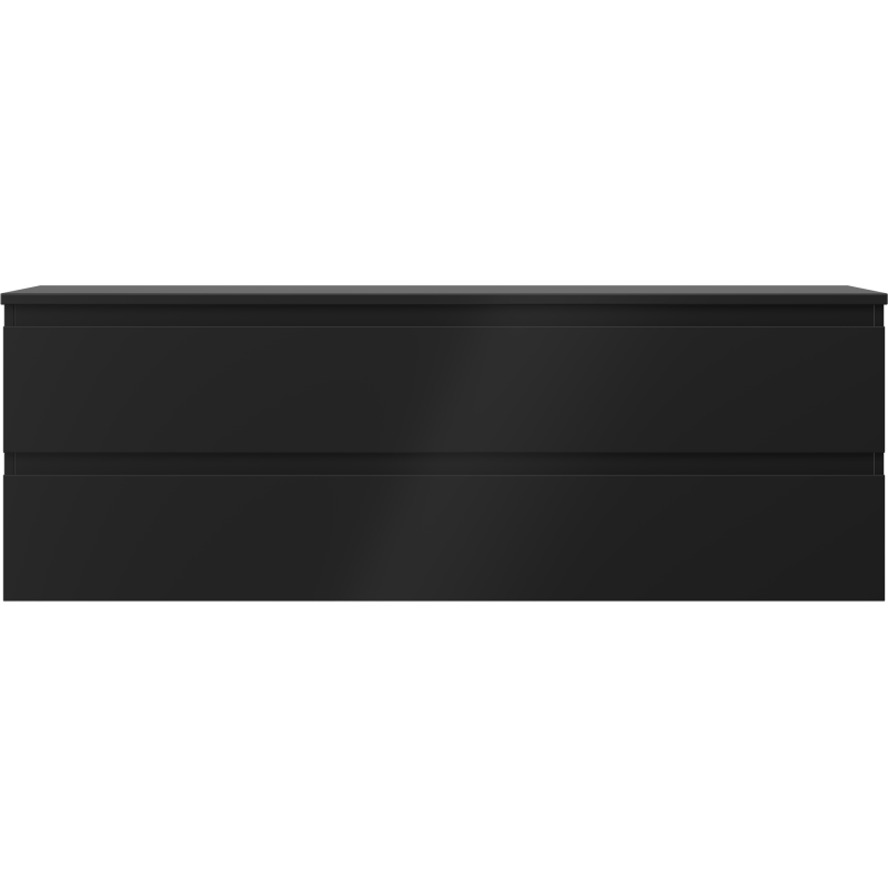 Mexen Orio Badezimmerschrank unter Waschbecken 140 cm mit Platte, 2 Schubladen, schwarz matt - 91A10-14047-2-BFFC71