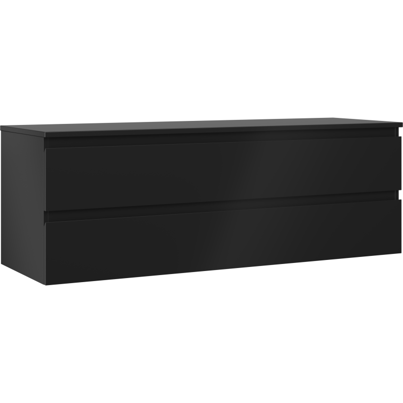 Mexen Orio Badezimmerschrank unter Waschbecken 140 cm mit Platte, 2 Schubladen, schwarz matt - 91A10-14047-2-BFFC71