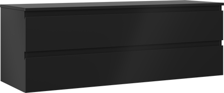 Mexen Orio Badezimmerschrank unter Waschbecken 140 cm mit Platte, 2 Schubladen, schwarz matt - 91A10-14047-2-BFFC71