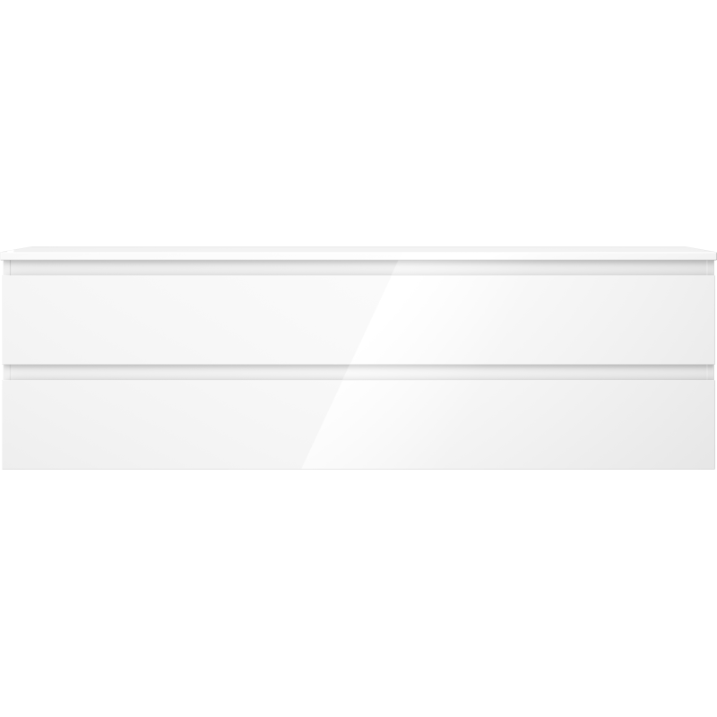 Mexen Orio Badezimmerunterschrank 160 cm mit Platte, 2 Schubladen, Weiß glänzend - 91A10-16047-2-BFFC00