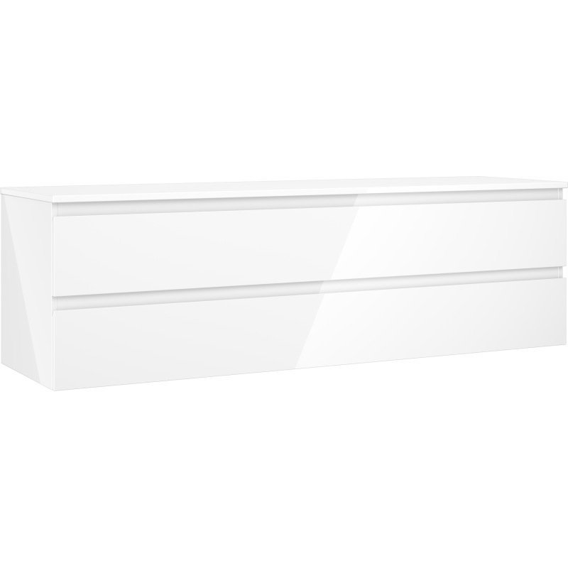 Mexen Orio Badezimmerunterschrank 160 cm mit Platte, 2 Schubladen, Weiß glänzend - 91A10-16047-2-BFFC00