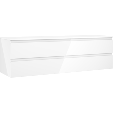 Mexen Orio Badezimmerunterschrank 160 cm mit Platte, 2 Schubladen, Weiß glänzend - 91A10-16047-2-BFFC00