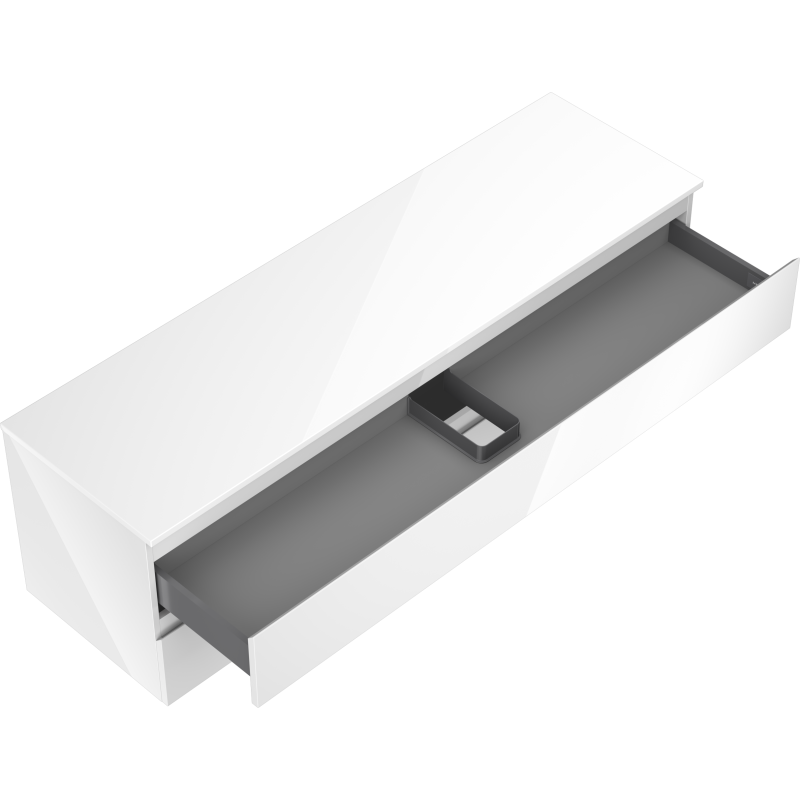 Mexen Orio Badezimmerunterschrank 160 cm mit Platte, 2 Schubladen, Weiß glänzend - 91A10-16047-2-BFFC00