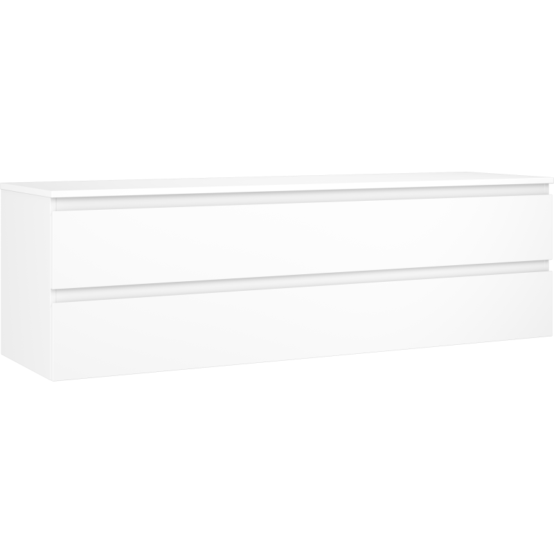 Mexen Orio Badezimmerschrank unter dem Waschbecken 160 cm mit Arbeitsplatte, 2 Schubladen, weiß matt - 91A10-16047-2-BFFC01