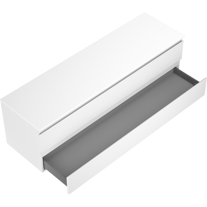 Mexen Orio Badezimmerschrank unter dem Waschbecken 160 cm mit Arbeitsplatte, 2 Schubladen, weiß matt - 91A10-16047-2-BFFC01