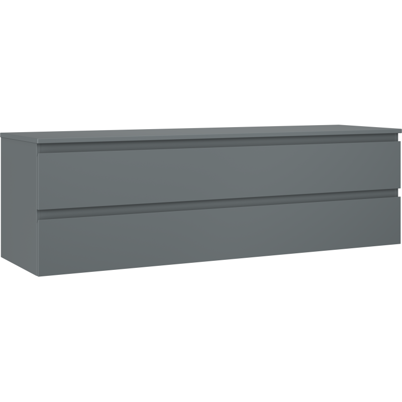 Mexen Orio Badezimmerschrank 160 cm mit Waschtischplatte, 2 Schubladen, Graphit Matt - 91A10-16047-2-BFFC66