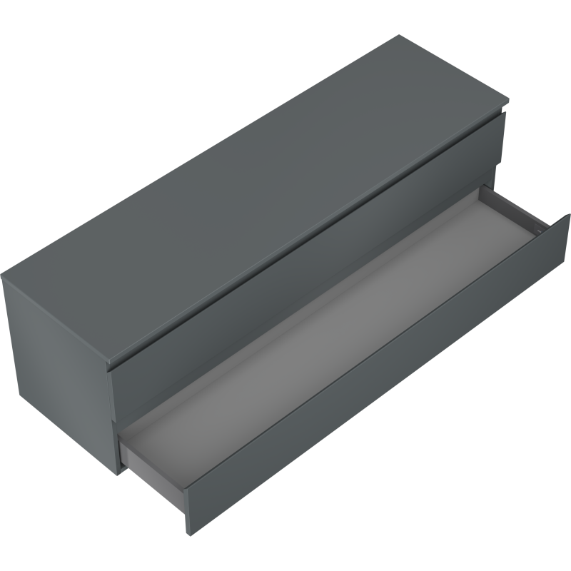 Mexen Orio Badezimmerschrank 160 cm mit Waschtischplatte, 2 Schubladen, Graphit Matt - 91A10-16047-2-BFFC66