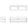 Mexen Orio Badezimmerschrank 160 cm mit Arbeitsplatte, 2 Schubladen, schwarz matt - 91A10-16047-2-BFFC71