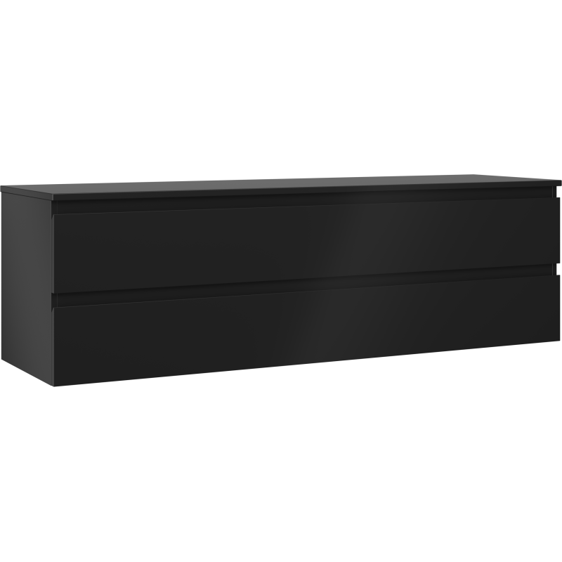 Mexen Orio Badezimmerschrank 160 cm mit Arbeitsplatte, 2 Schubladen, schwarz matt - 91A10-16047-2-BFFC71