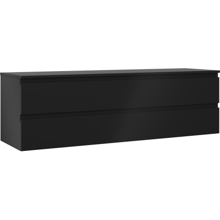 Mexen Orio Badezimmerschrank 160 cm mit Arbeitsplatte, 2 Schubladen, schwarz matt - 91A10-16047-2-BFFC71