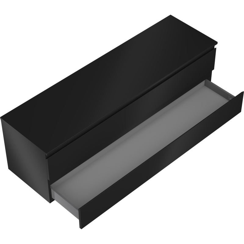 Mexen Orio Badezimmerschrank 160 cm mit Arbeitsplatte, 2 Schubladen, schwarz matt - 91A10-16047-2-BFFC71