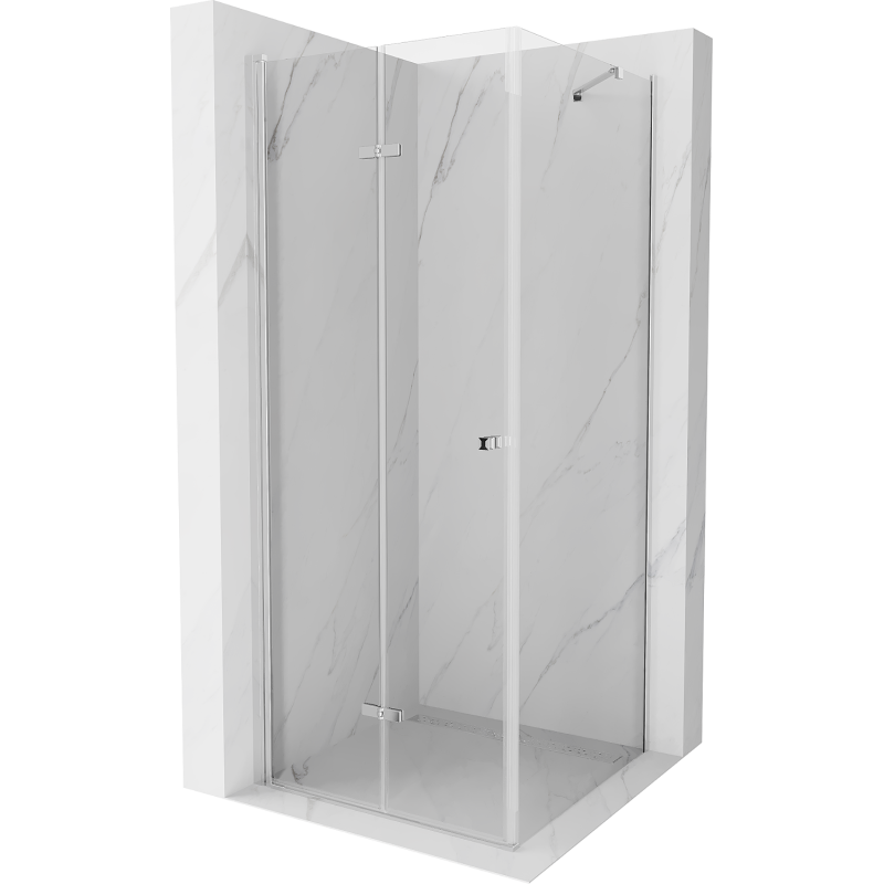 Mexen Lima faltbare Duschkabine 100 x 100 cm, transparent, Chrom - 856-100-100-01-00