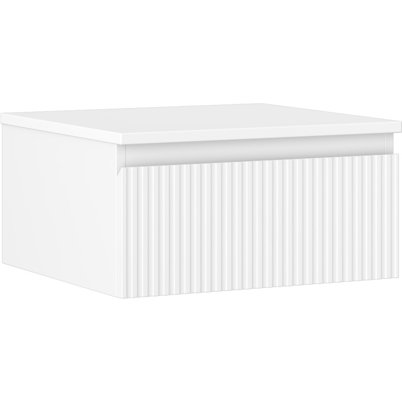 Mexen Rivel 50 cm Waschbeckenunterschrank mit Arbeitsplatte, 1 Schublade, geriffelt, weiß matt - 91A20-05023-1-BFC01