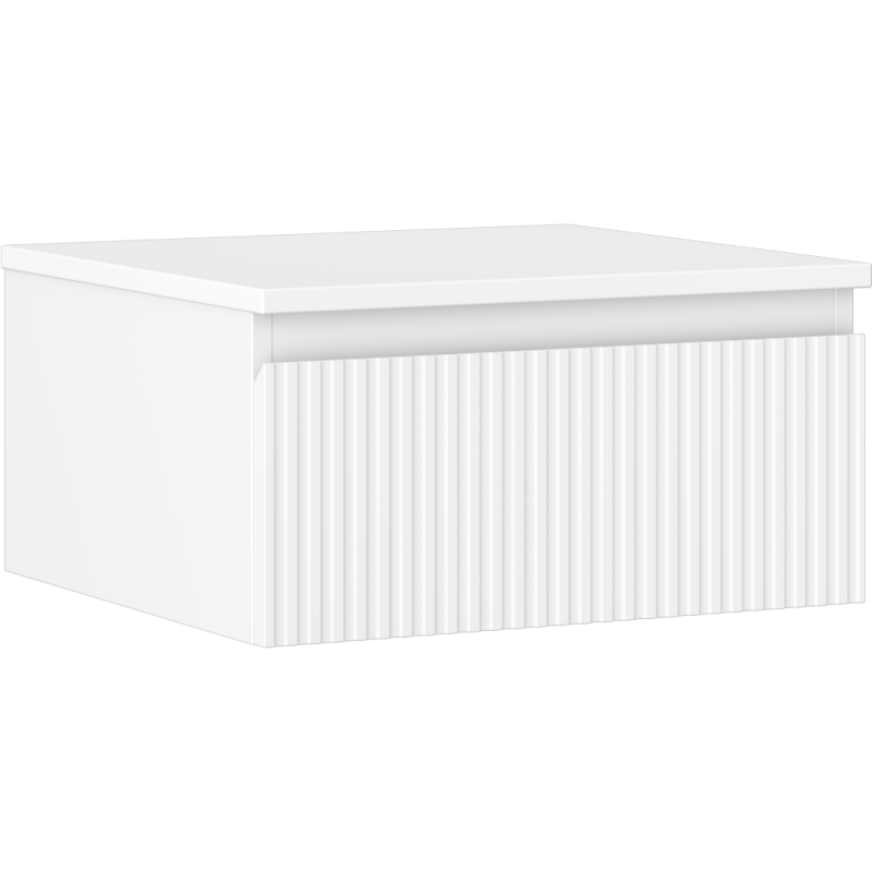 Mexen Rivel Badschrank für Waschbecken 50 cm mit Tischplatte, 1 Schublade, gerillt, weiß matt - 91A20-05023-1-BFC01