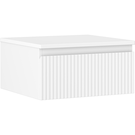 Mexen Rivel 50 cm Waschbeckenunterschrank mit Arbeitsplatte, 1 Schublade, geriffelt, weiß matt - 91A20-05023-1-BFC01