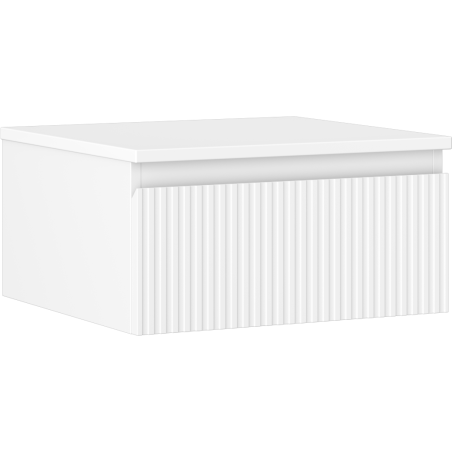 Mexen Rivel Badschrank für Waschbecken 50 cm mit Tischplatte, 1 Schublade, gerillt, weiß matt - 91A20-05023-1-BFC01