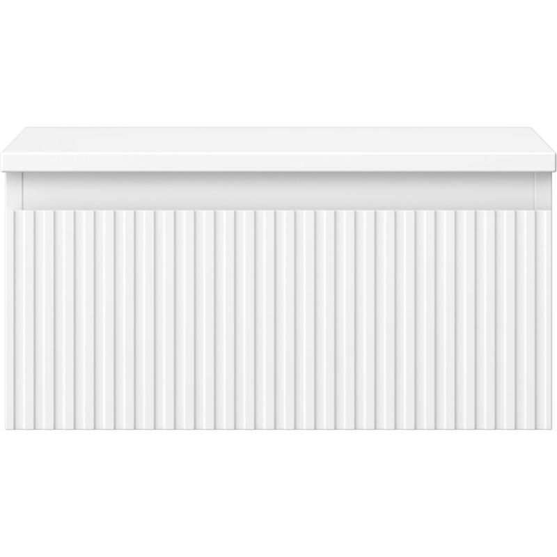 Mexen Rivel 50 cm Waschbeckenunterschrank mit Arbeitsplatte, 1 Schublade, geriffelt, weiß matt - 91A20-05023-1-BFC01