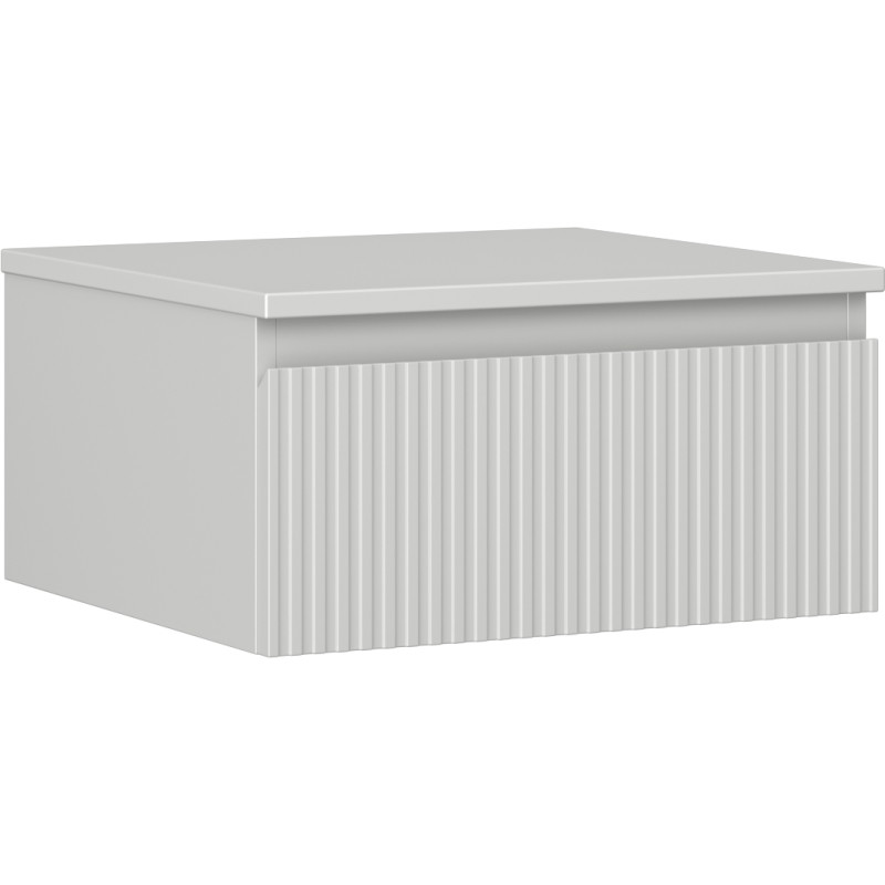 Mexen Rivel Badezimmerschrank unter Waschbecken 50 cm mit Platte, 1 Schublade, geriffelt, grau matt - 91A20-05023-1-BFC62