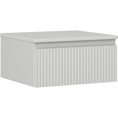 Mexen Rivel Badezimmerschrank unter Waschbecken 50 cm mit Platte, 1 Schublade, geriffelt, grau matt - 91A20-05023-1-BFC62