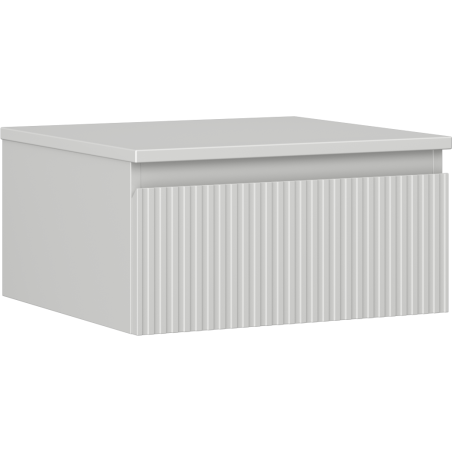 Mexen Rivel Badezimmerunterschrank 50 cm mit Arbeitsplatte, 1 Schublade, gerillt, grau matt - 91A20-05023-1-BFC62