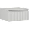 Mexen Rivel Badezimmerschrank unter Waschbecken 50 cm mit Platte, 1 Schublade, geriffelt, grau matt - 91A20-05023-1-BFC62