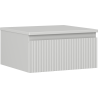 Mexen Rivel Badezimmerunterschrank 50 cm mit Arbeitsplatte, 1 Schublade, gerillt, grau matt - 91A20-05023-1-BFC62