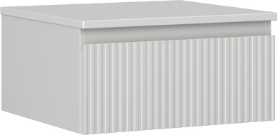 Mexen Rivel Badezimmerunterschrank 50 cm mit Arbeitsplatte, 1 Schublade, gerillt, grau matt - 91A20-05023-1-BFC62
