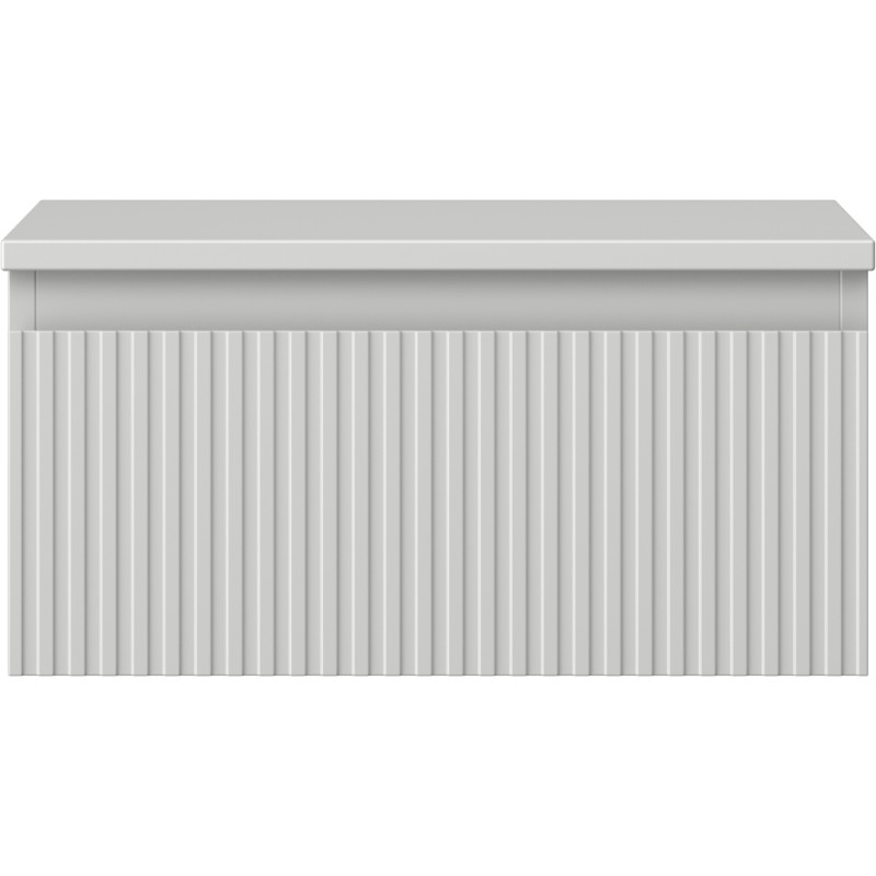 Mexen Rivel Badezimmerschrank unter Waschbecken 50 cm mit Platte, 1 Schublade, geriffelt, grau matt - 91A20-05023-1-BFC62