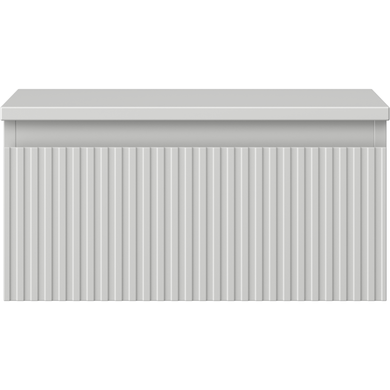 Mexen Rivel Badezimmerunterschrank 50 cm mit Arbeitsplatte, 1 Schublade, gerillt, grau matt - 91A20-05023-1-BFC62
