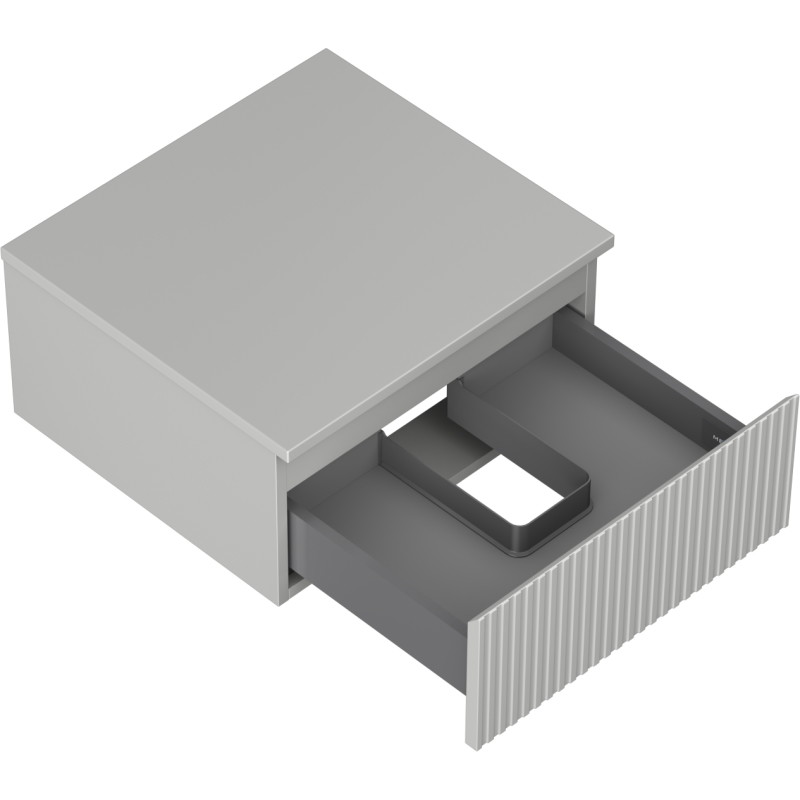 Mexen Rivel Badezimmerschrank unter Waschbecken 50 cm mit Platte, 1 Schublade, geriffelt, grau matt - 91A20-05023-1-BFC62